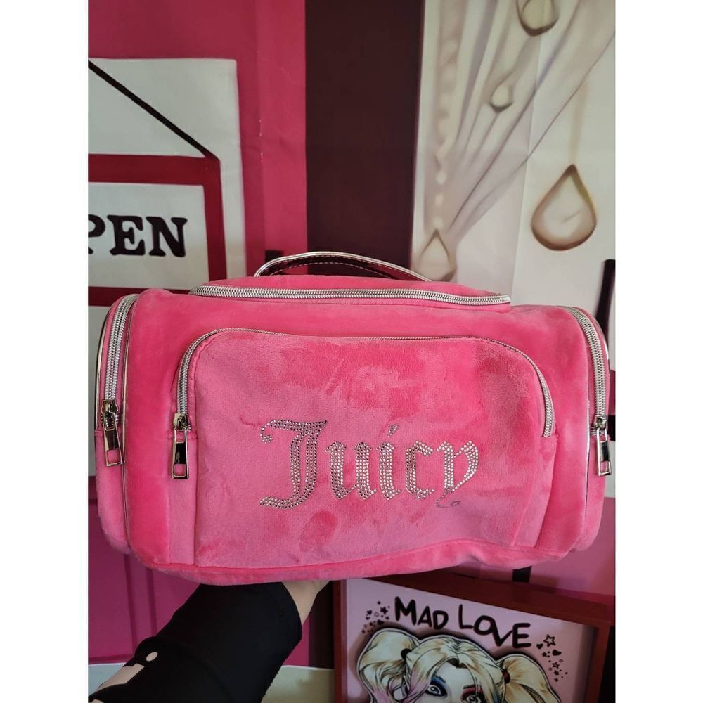Juicy Couture pink velvet rare vintage make up bag